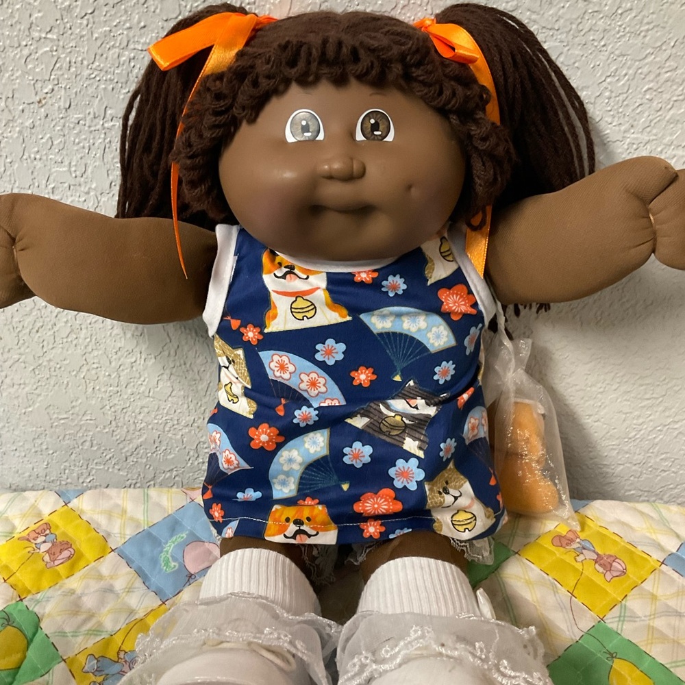 VTG Cabbage Patch Kid AA Girl Hong Kong Brown Hair Brown Eyes HM#3 1984
